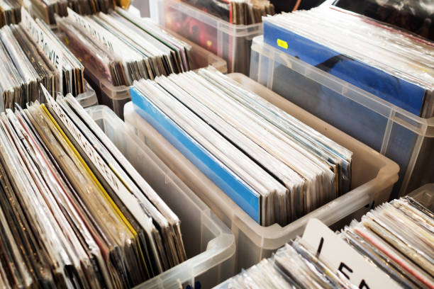istock Crates full of vinyl records. 1067824640