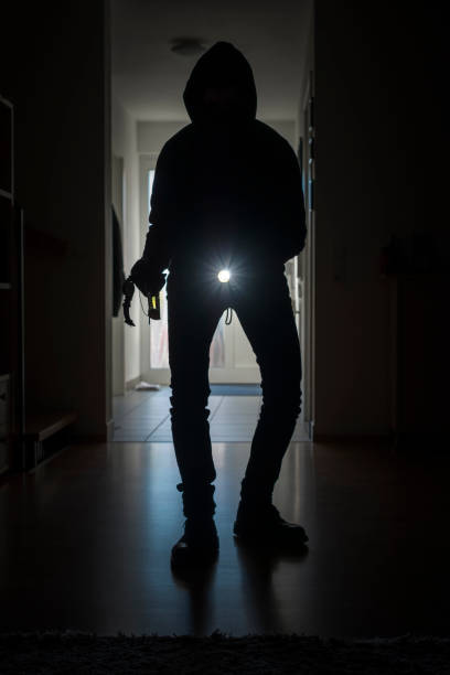 istock burglar indoors with stolen things 1067829488