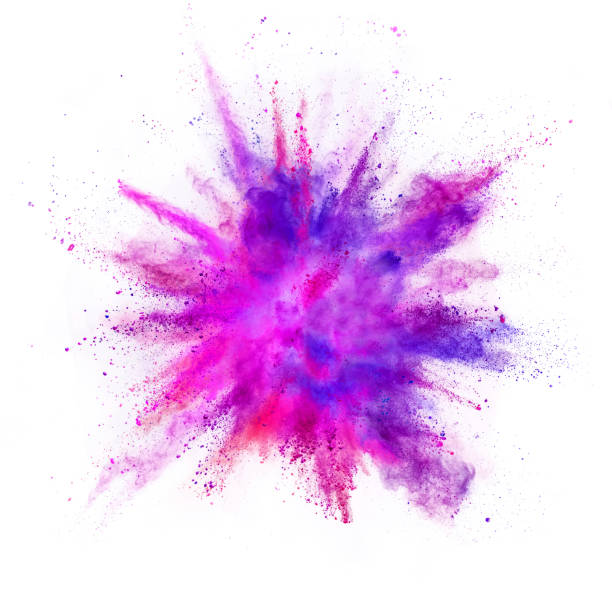 istock Explosion of coloured powder isolated on white background. 1067841284
