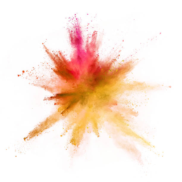 istock Explosion of coloured powder isolated on white background. 1067841386