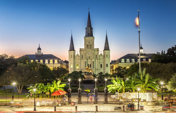 istock St. Louis Cathedral in New Orleans, LA at Sunset 1067843096