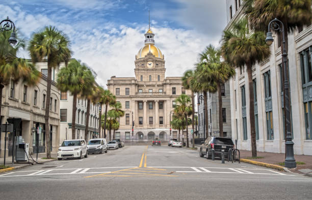 istock City Hall in Savannah, Georgia GA 1067846362