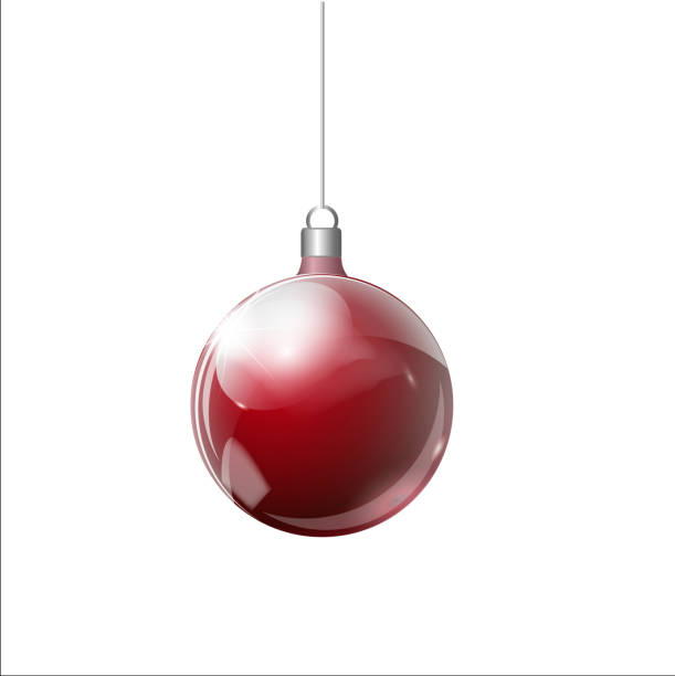 istock Red Christmas ball with ribbon and a bow, isolated on white background. Vector illustration. 1067848718