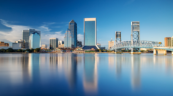 Skyline of Jacksonville, FL and Main Street Bridge