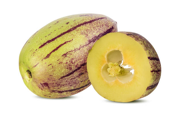 istock Pepino melon fruit isolated on white background. 1067851606