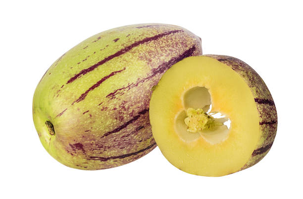 istock Pepino melon fruit isolated on white background. 1067851732