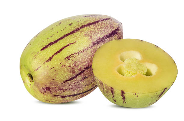 istock Pepino melon fruit isolated on white background. 1067851854