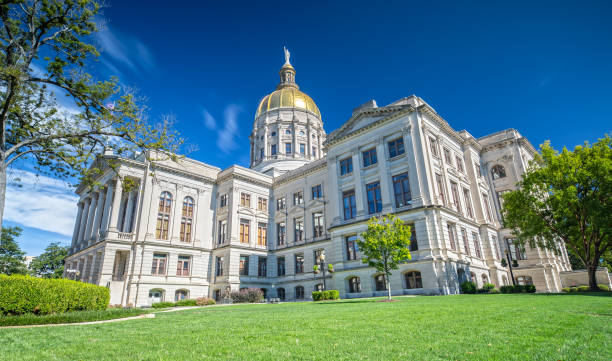 Georgia State Capitol in Atlanta The Capitol of Georgia is located in Downtown Atlanta. atlanta georgia stock pictures, royalty-free photos & images