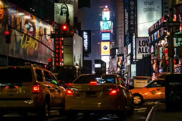 Night view of the New York Times Square (TimesSquare)