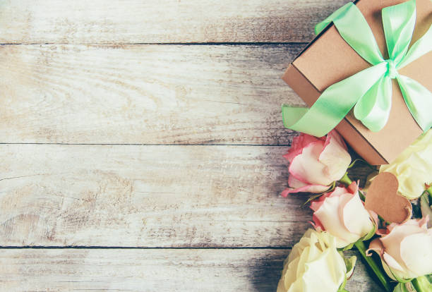 istock gift and flowers. selective focus. holideys and events. 1067879666