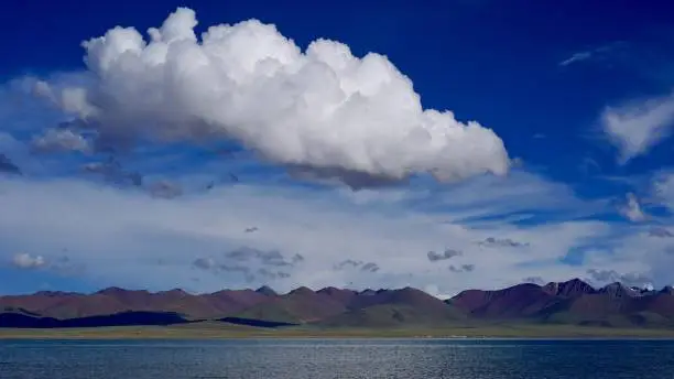 Cloud, mountain and lake, Namco, Tibet