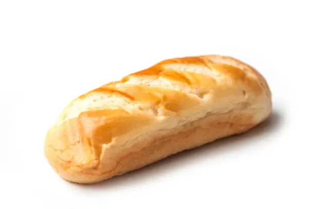 closeup of milk bread on white background
