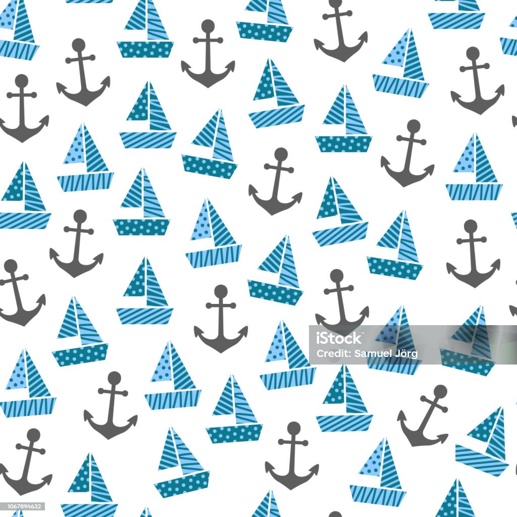 a seamless boat pattern for every background an easy loopable boat pattern Nautical Vessel stock vector