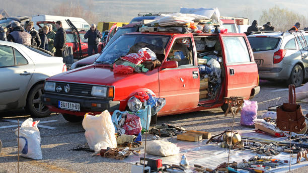 Belgrade, Serbia - December 13, 2014: Bubanj Potok Flea Market in Belgrade, Serbia.