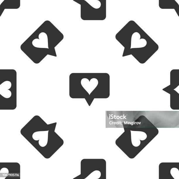 Like And Heart Icon Seamless Pattern On White Background Counter Notification Icon Follower Insta Flat Design Vector Illustration Stock Illustration - Download Image Now