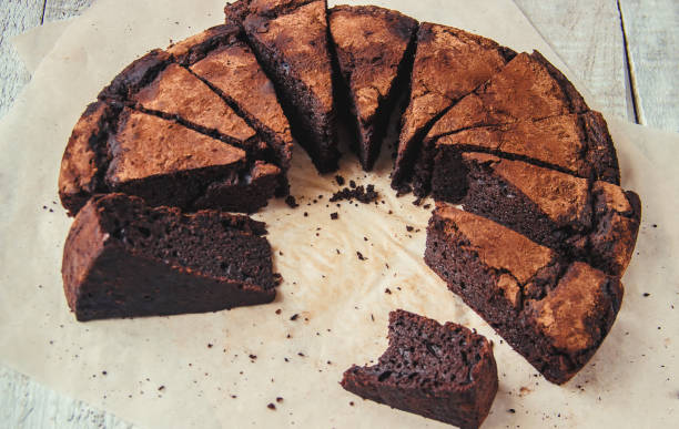 istock chocolate brownie, selective focus. food and drink. 1067911838