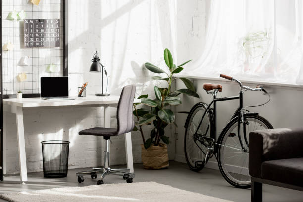 istock interior of home office with workplace in modern style 1067912674
