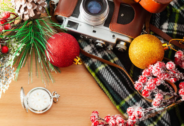 istock Pocket watch and retro camera 1067915748
