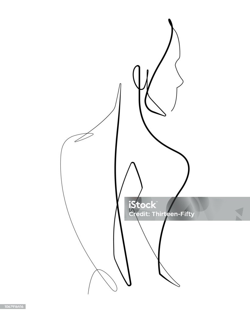 Female Form Continuous Vector line Graphic Check out this female form vector graphic drawn with a single continuous line. The Human Body stock vector