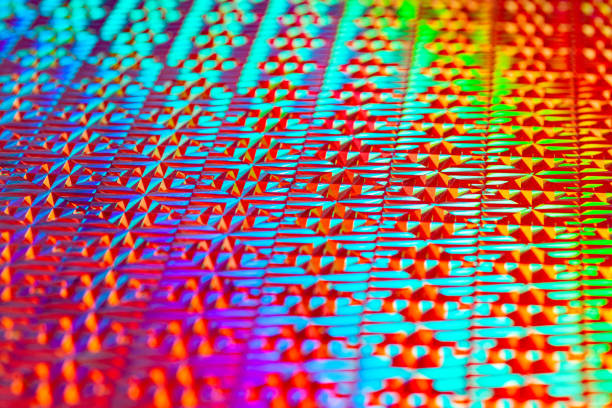 istock Texture of red foil with holographic effect. Christmas background. 1067920380
