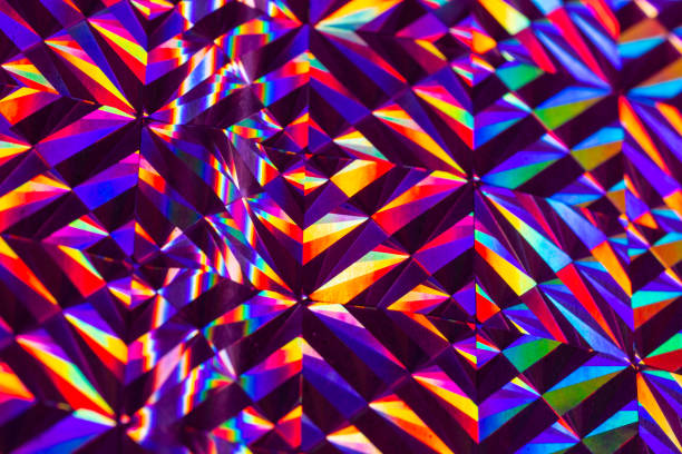 istock Texture of red foil with holographic effect. Christmas background. 1067920484