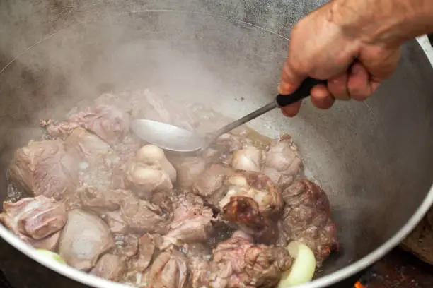 Photo of Preparing of Chorba soup on open fire