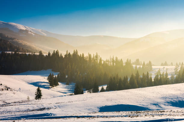 istock beautiful winter landscape in mountains 1067925220