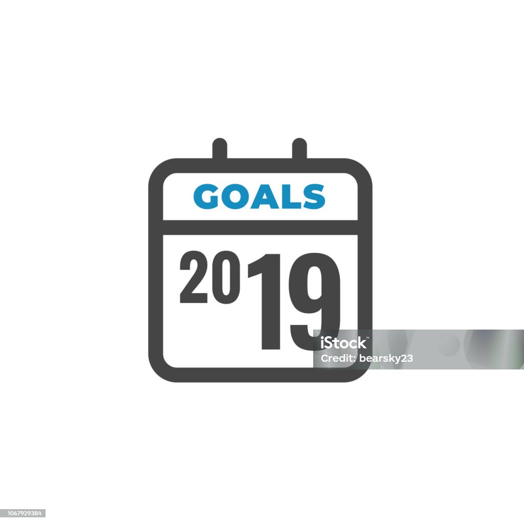 2019 Goals Vector graphic with the year 2019 and artistically styled images 2019 Goals Vector graphic with year 2019 and artistically styled images 2019 stock vector