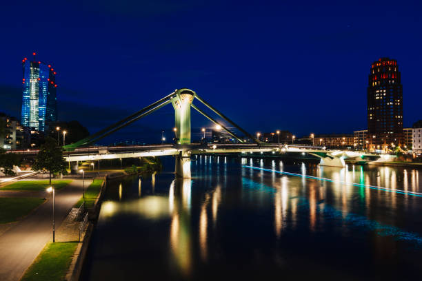 istock Frankfurt city view from river Main 1067933630