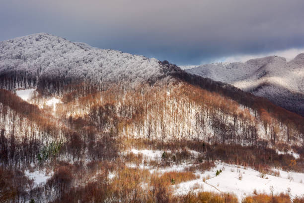 istock lovely winter landscape in mountains 1067935588