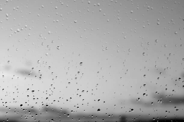 istock Rain drops and defocused sky background in black and white. 1067936194