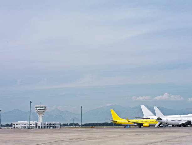 istock Jumbo jets in airport 1067938548