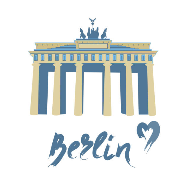 Brandenburg Gate isolated on white background. Berlin city symbol for your design. brandenburger tor stock illustrations