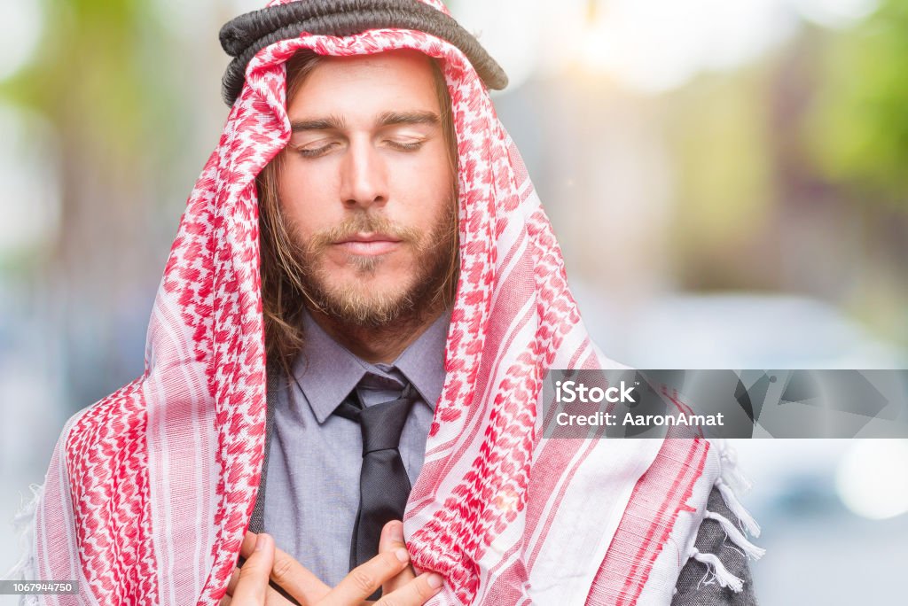Young Man In A Palestinian Scarf Stock Photo - Download Image Now - Adult,  Adults Only, Beautiful People - iStock