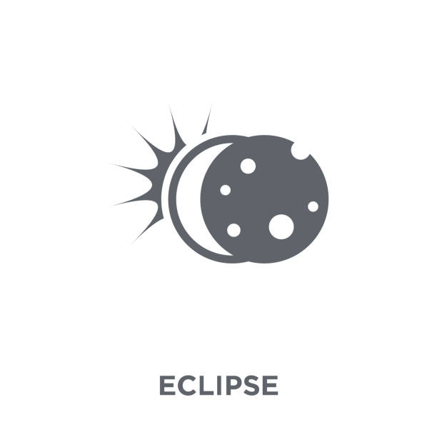 eclipse-symbol aus der astronomie-sammlung. - eklipse stock-grafiken, -clipart, -cartoons und -symbole