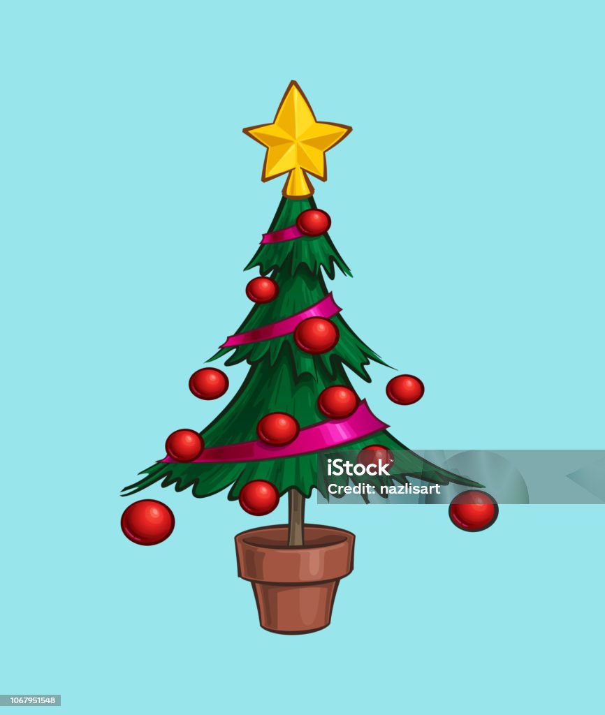 Vetores de Ícone De Cartoon De Natal Árvore De Natal Pequena Em Um Pote e  mais imagens de Bola de Árvore de Natal - iStock