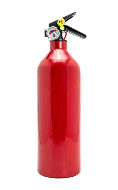 istock Small, manual fire extinguisher, isolated on a white background with a clipping path. 1067951716