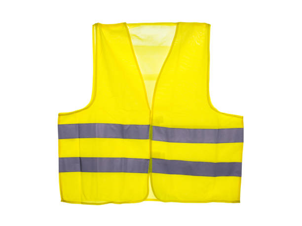 istock Yellow safety vest, isolated on a white background with a clipping path. 1067951788