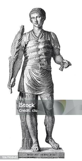 Race In The Roman Circus Victorious Coachman With Palm Branch Stock Illustration - Download Image Now