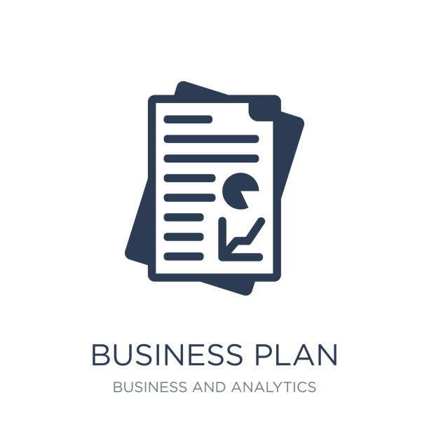 Business plan icon. Trendy flat vector Business plan icon on white background from Business and analytics collection Business plan icon. Trendy flat vector Business plan icon on white background from Business and analytics collection, vector illustration can be use for web and mobile, eps10 business-plan stock illustrations