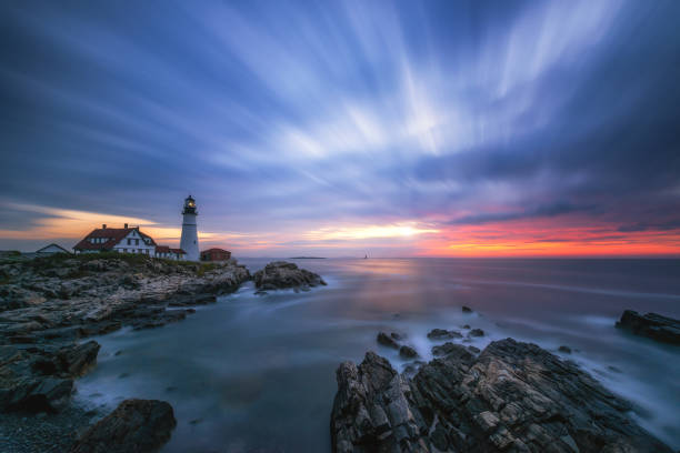 istock Long exposure cloud movement over Portland Head Lighthouse, Maine 1067962008