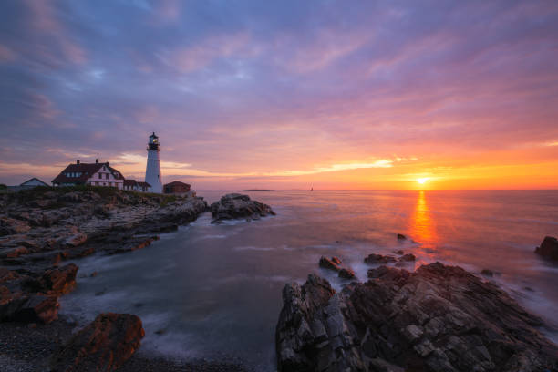 istock Vibrant sunrise from Cape Elizabeth, Maine 1067962056