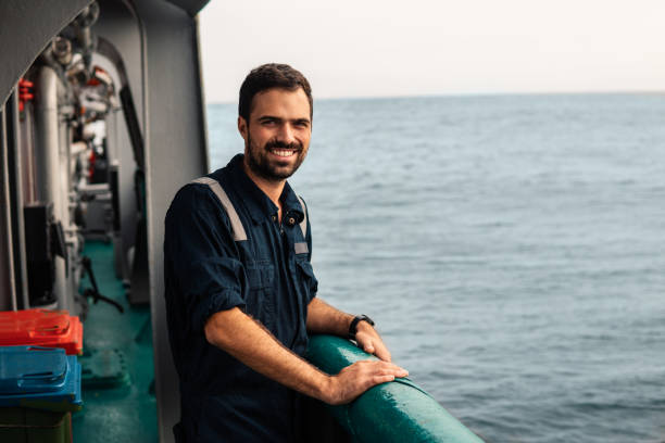 istock Marine Deck Officer or Chief mate on deck of vessel or ship 1067962092