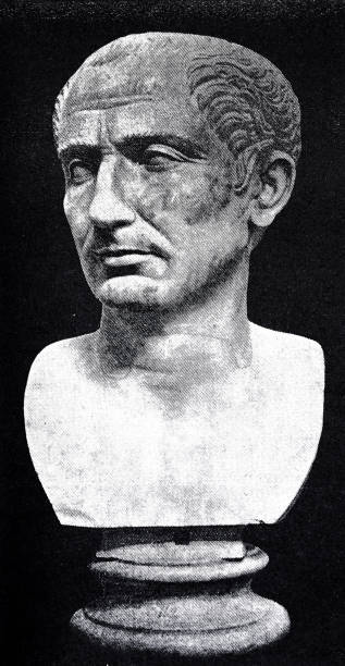 Bust of Julius Caesar Illustration from 19th century julius caesar bust stock illustrations