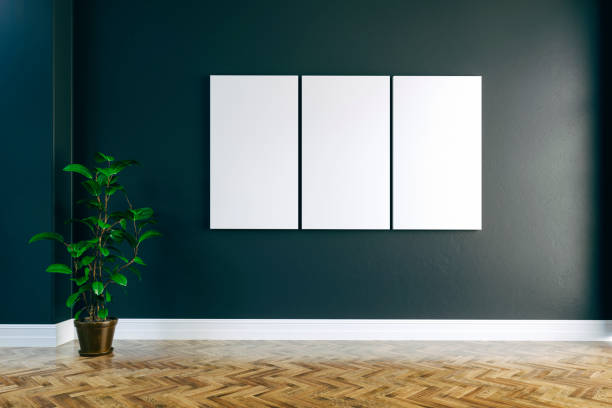 istock 3d interior with blank wall and wooden floor, render 1067965198