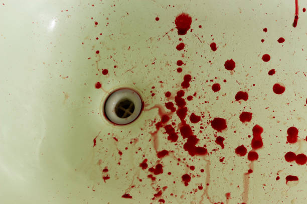 istock Kitchen sink with blood for halloween close-up 1067965700