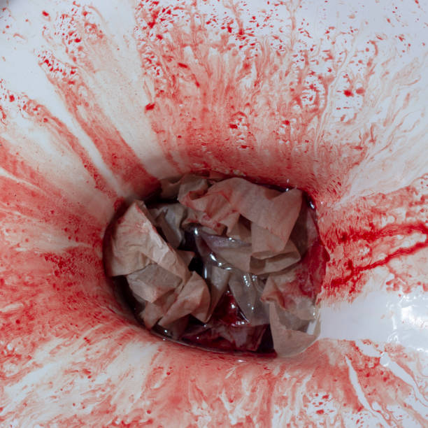istock Kitchen sink with blood for halloween close-up 1067965882
