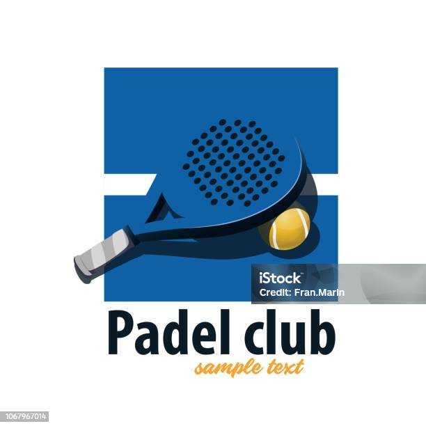 Padel Racket Simple Logo Tennis Padel Racket Blue Logo Stock Illustration - Download Image Now ...