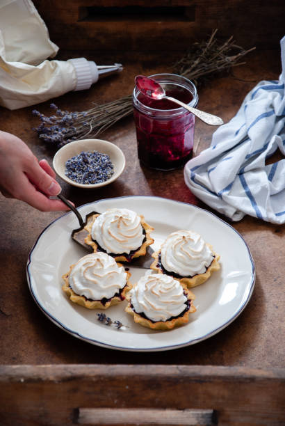 istock Blueberry lavender meringue tartlets 1067974530