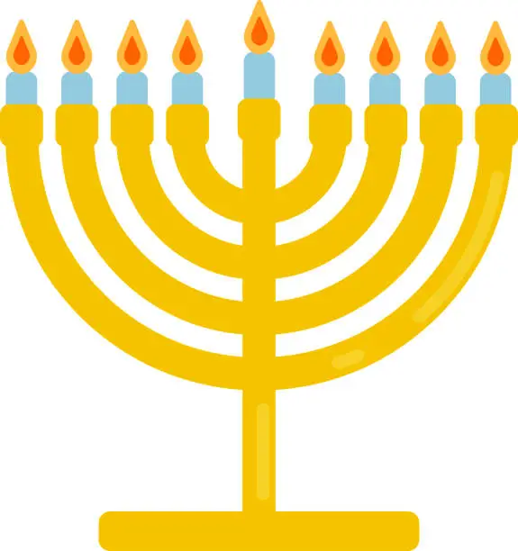 Vector illustration of vector menorah for Hanukkah